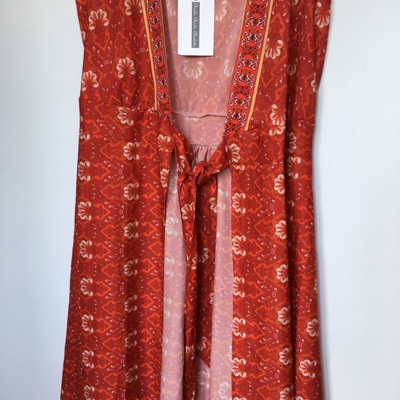 Charlie Charlie Charlotte Cap Sleeve V-neck Front Slit Fit & Flare Dress Size S - Picture 8 of 15